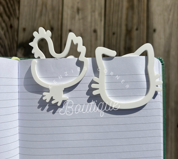 Blank Acrylic paper clip bookmark / bag clip paperclip shapes