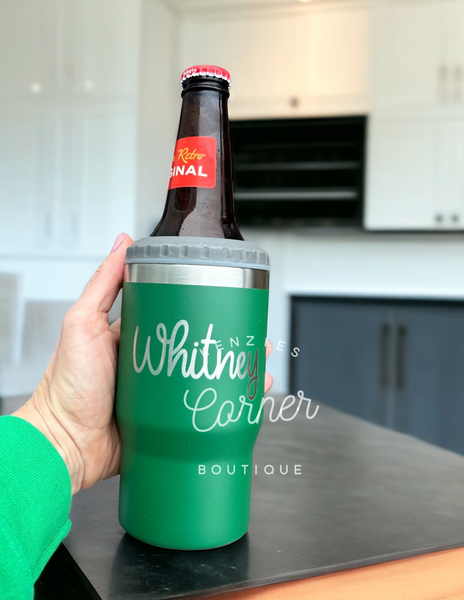 Blank powder coated 4-in-1 can cooler tumbler