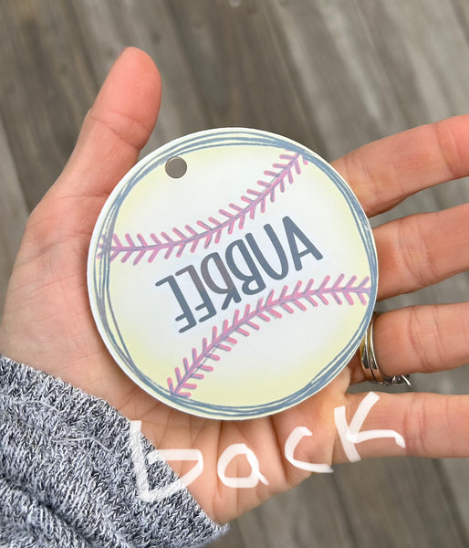 Customized Sport bag tag softball, basketball, baseball, soccer, volleyball, golf, football