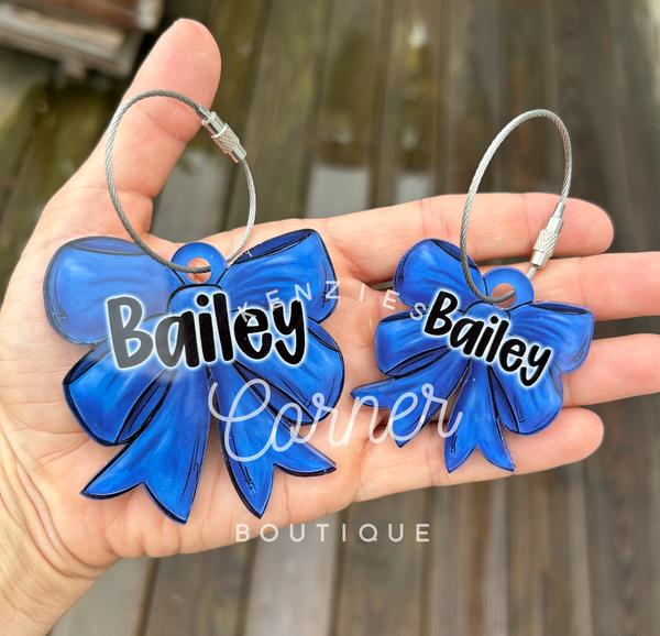 Blank Acrylic bow keychain
