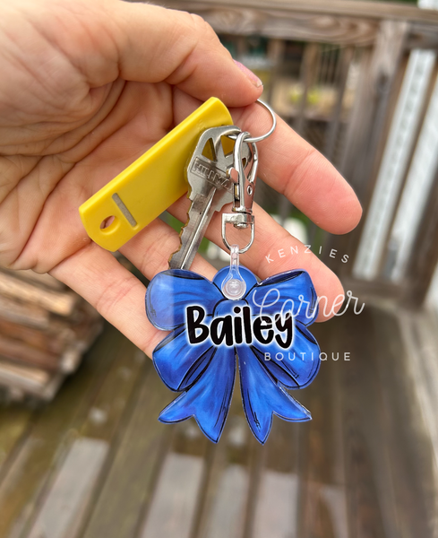 Blank Acrylic bow keychain