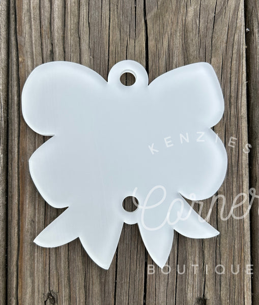 Blank Acrylic softball BOW bag hook tag