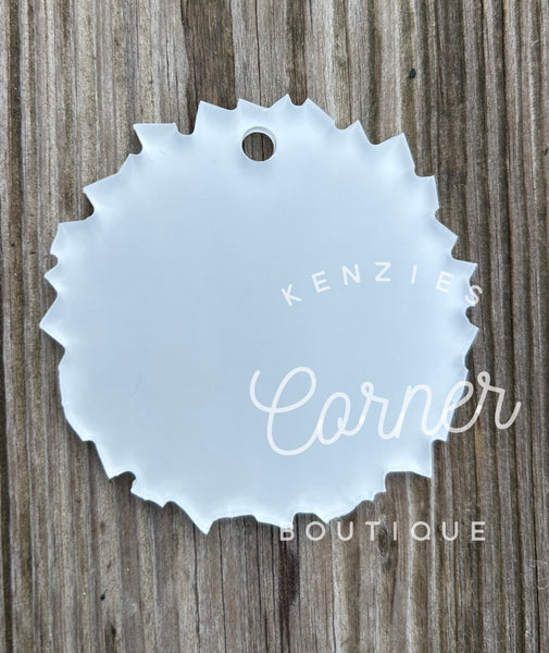 Blank Acrylic cheer Pom Pom tag