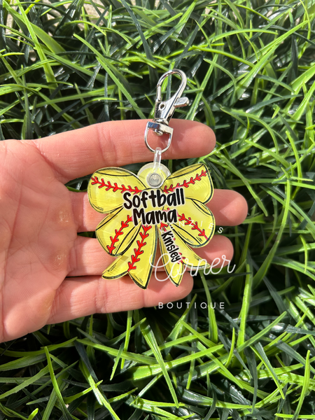 Blank Acrylic bow keychain