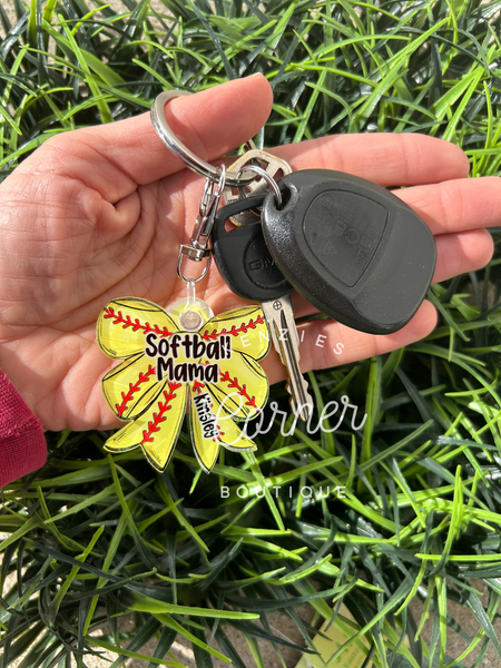 Blank Acrylic bow keychain