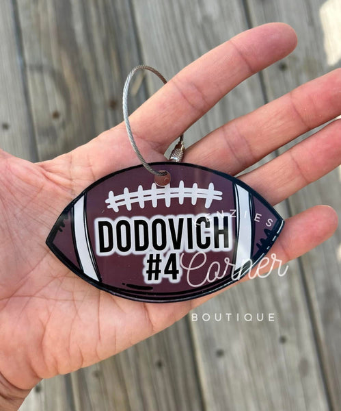 Customized Sport bag tag softball, basketball, baseball, soccer, volleyball, golf, football