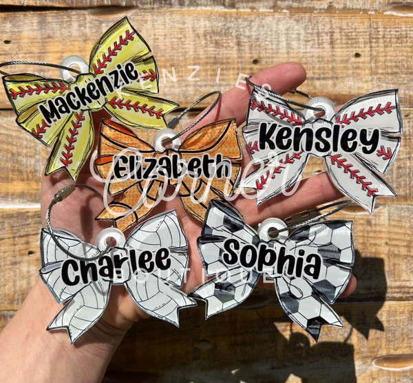 Blank Acrylic sports bow keychain MM