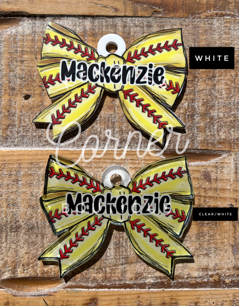 Blank Acrylic sports bow keychain MM