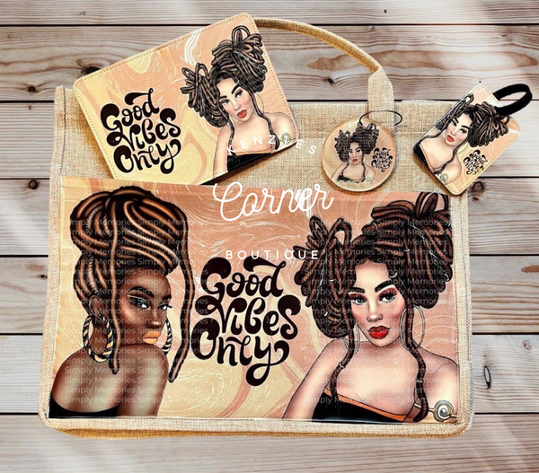 Blank burlap and white sublimation tote bag (large and medium size)