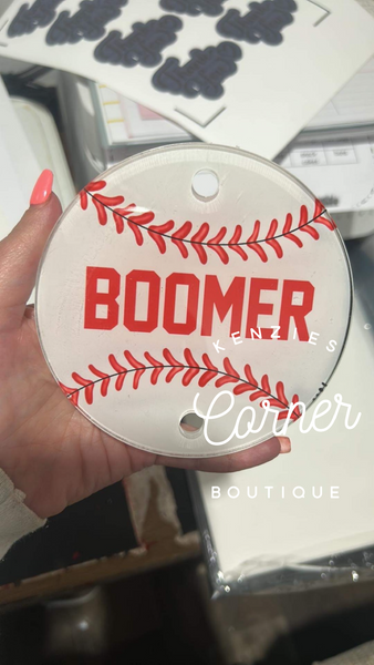 Blank Acrylic baseball or softball bag hook tag