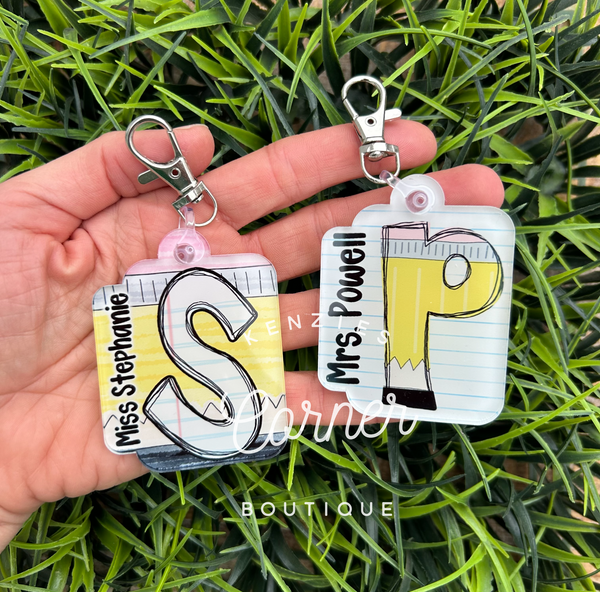 Customized Acrylic initial bag tag or keychain