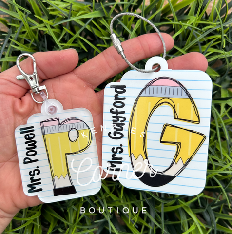 Customized Acrylic initial bag tag or keychain