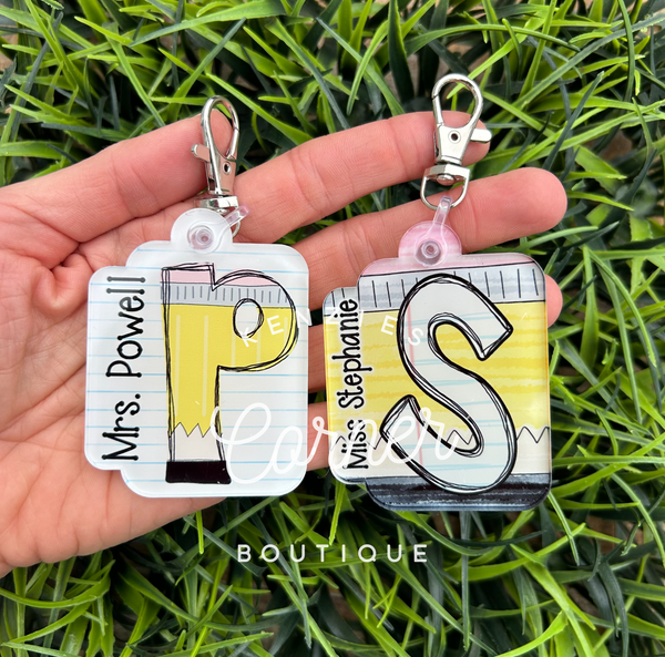 Blank Acrylic initial bag tag or keychain