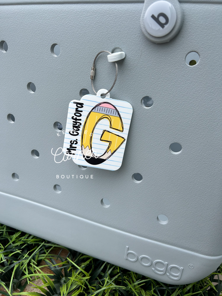 Customized Acrylic initial bag tag or keychain