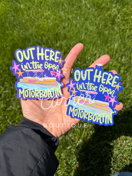 Completed Acrylic motor boating or hoochie coochie bag tag or charm