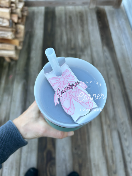 Blank Acrylic 40 oz name plate topper ballet slipper