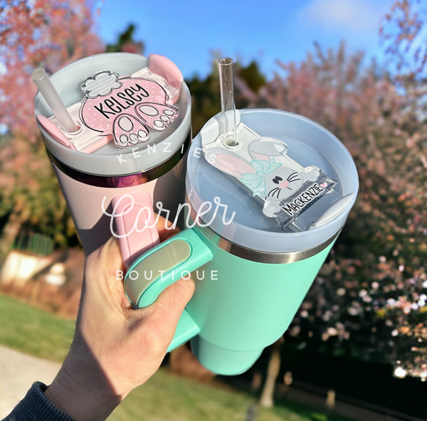 Blank Acrylic 40 oz name plate topper bunny holding name plate