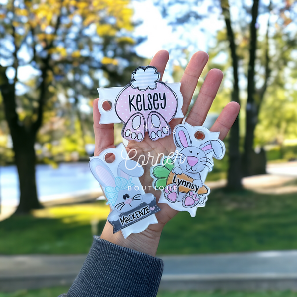 Blank Acrylic 40 oz name plate topper bunny with carrot