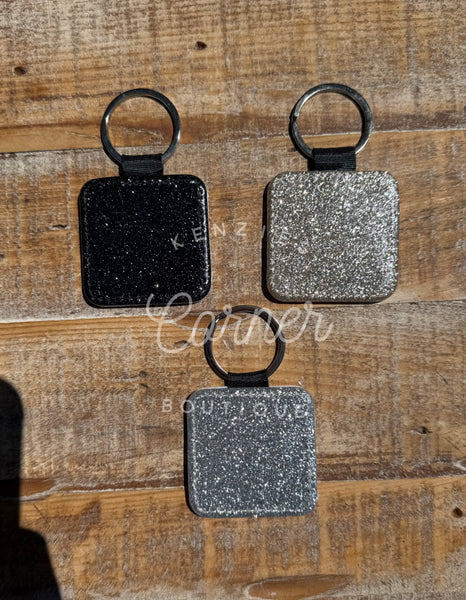 Blank sublimation glitter keychain key chain