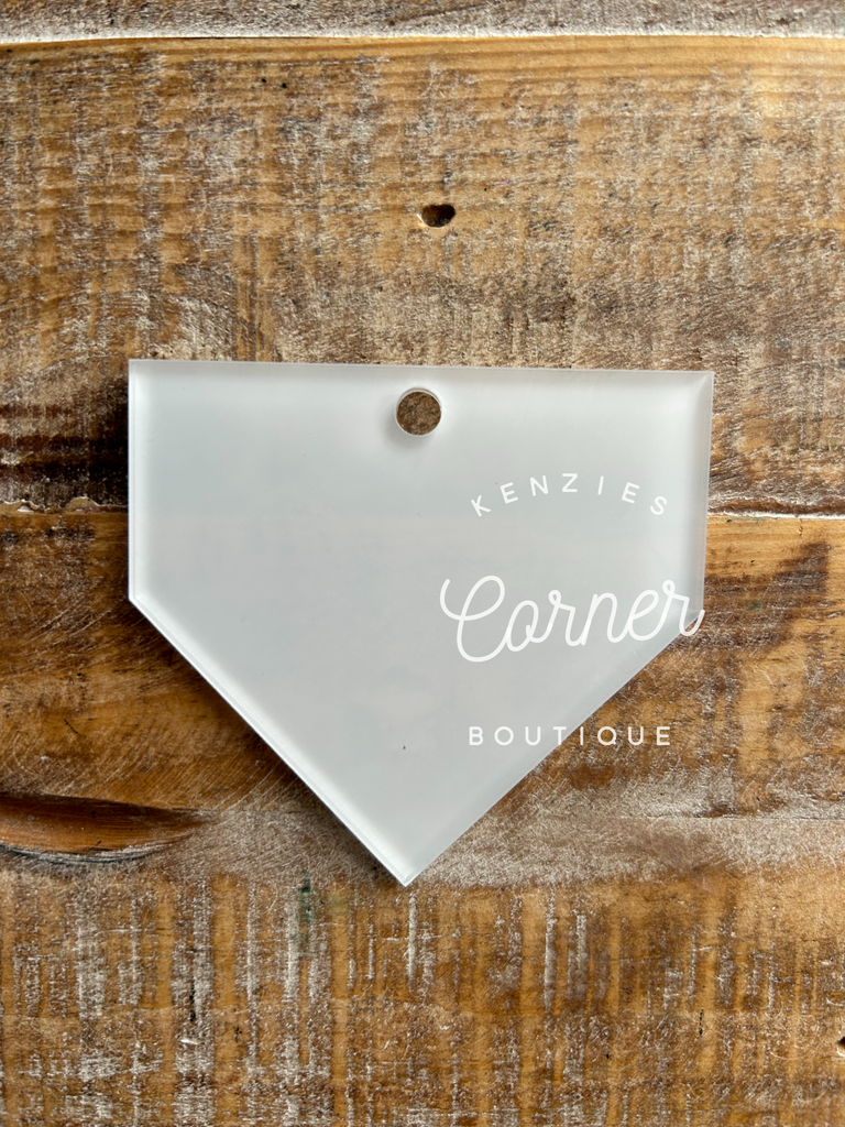 Blank Acrylic home plate bag tag or charm