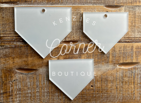 Blank Acrylic home plate bag tag or charm