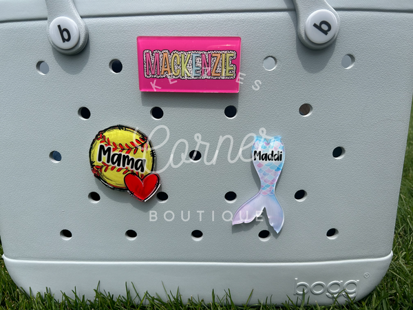 Blank Acrylic mermaid tail bag tag or charm