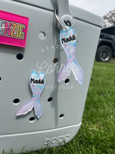 Blank Acrylic mermaid tail bag tag or charm
