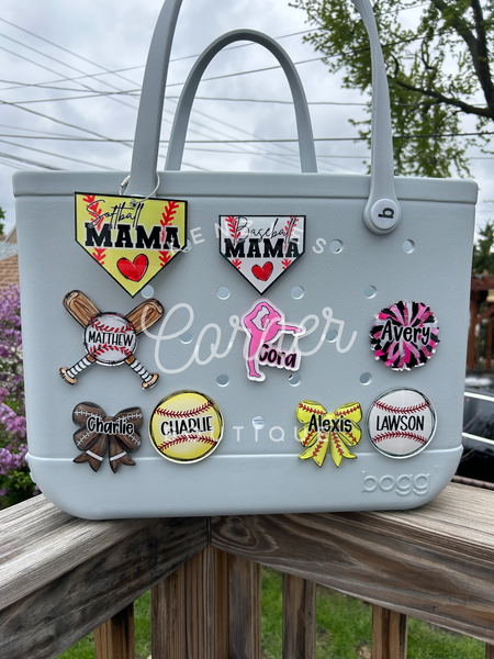 Blank Acrylic home plate bag tag or charm