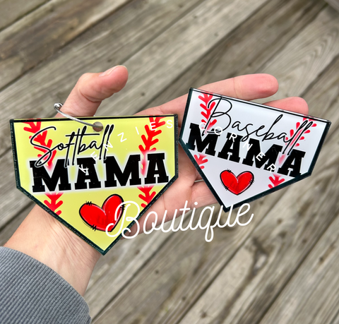 Blank Acrylic home plate bag tag or charm