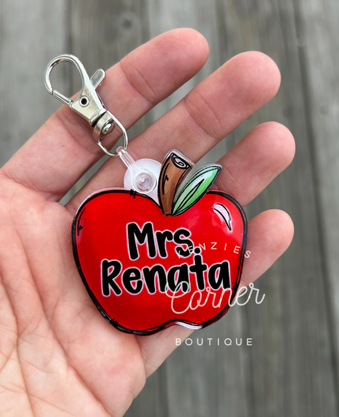 Blank Acrylic apple keychain