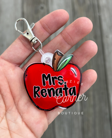 Blank Acrylic apple keychain