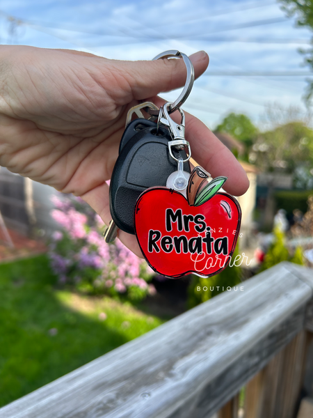 Blank Acrylic apple keychain