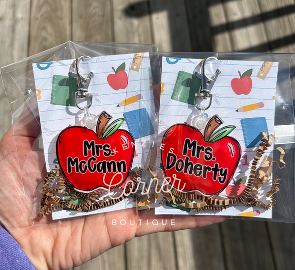 Blank Acrylic apple keychain