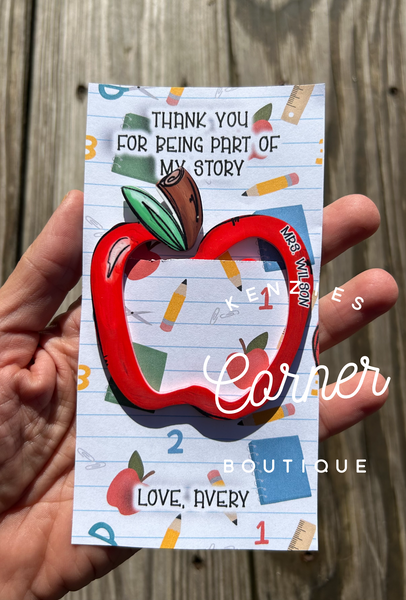 Customized Acrylic paper clip bookmark Apple