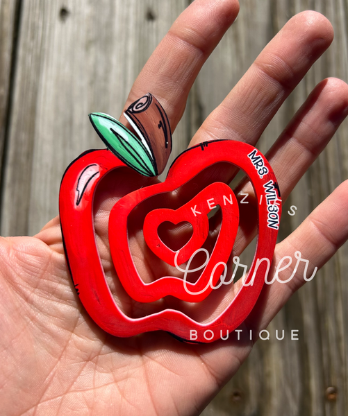 Customized Acrylic paper clip bookmark Apple