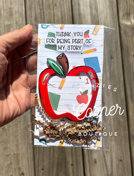 Customized Acrylic paper clip bookmark Apple