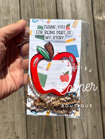 Customized Acrylic paper clip bookmark Apple