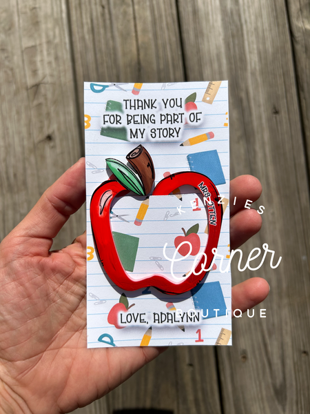 Customized Acrylic paper clip bookmark Apple