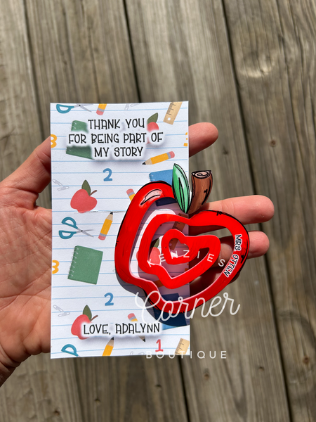 Customized Acrylic paper clip bookmark Apple