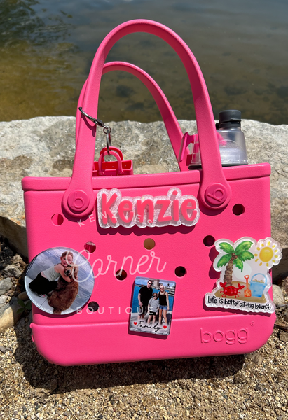 Blank Acrylic beach scene bag tag or charm ARA