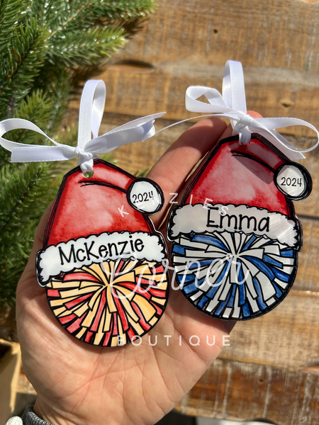 Customized Acrylic cheer and sports ornaments