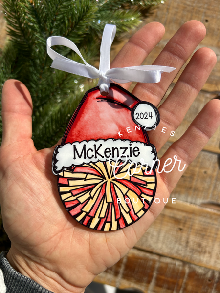 Customized Acrylic cheer and sports ornaments