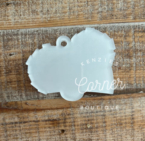 Blank Acrylic cheer Pom and megaphone tag or charm