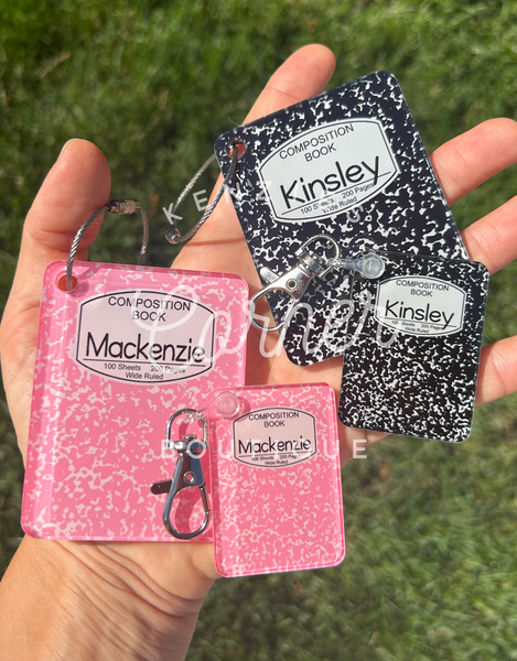 Blank Acrylic rectangle for Composition bag tag