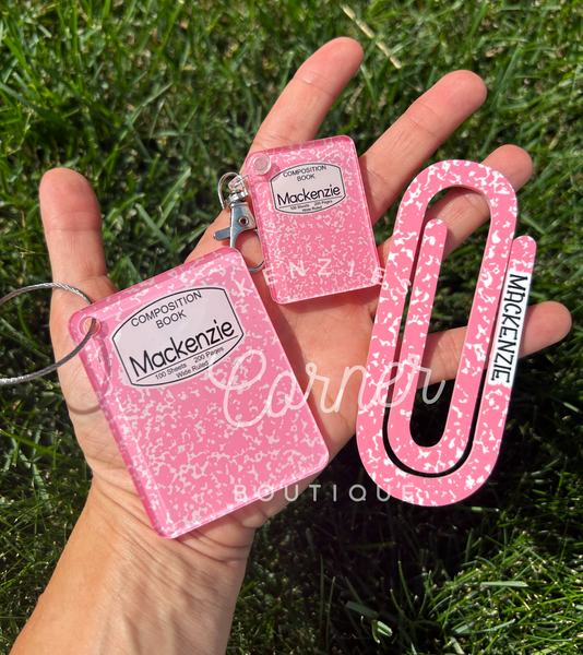 Blank Acrylic rectangle for Composition bag tag