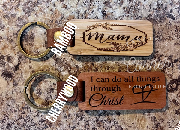 Blank wooden keychains for laser engraving