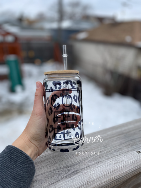 Blank 16 ounce clear glass cup for sublimation