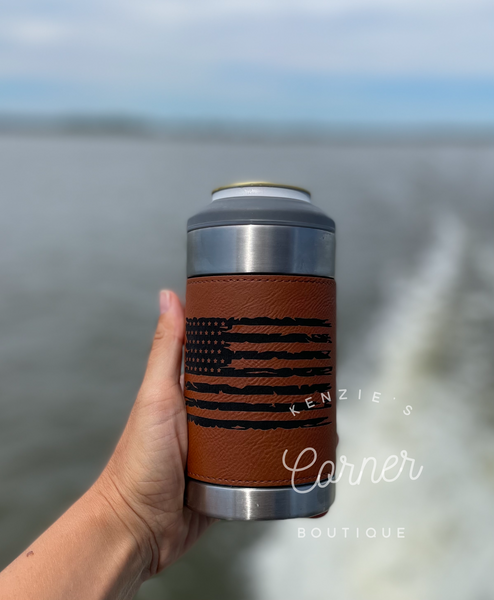 Blank 4-in-1 laserable leatherette can cooler