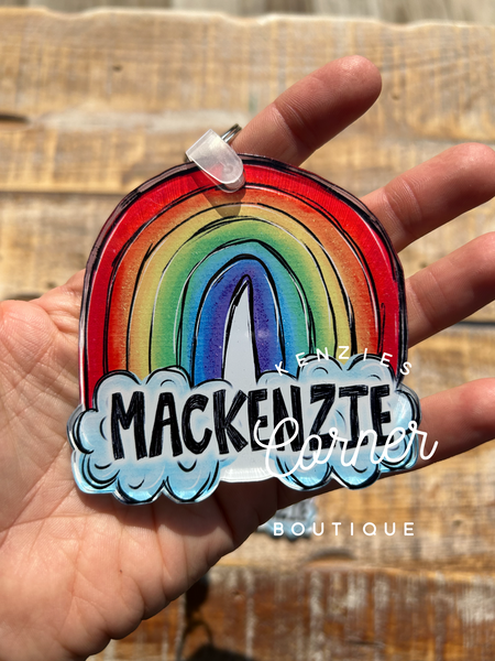 Blank Acrylic rainbow keychain tag