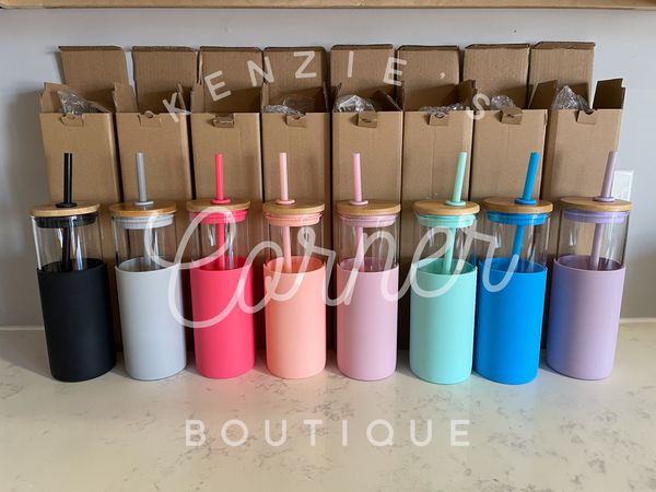 Not for sublimation Blank 22 oz glass water bottles with silicon sleeve